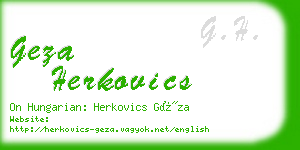 geza herkovics business card